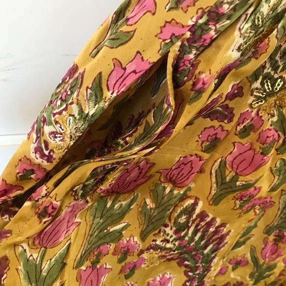 CLARA THE LABEL Marina Midi Maxi Dress Floral Golden Blossom Women’s Size Large - Picture 9 of 16